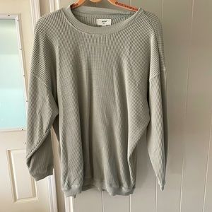 Aerie extra small oversized mint blue/green waffle style sweatshirt